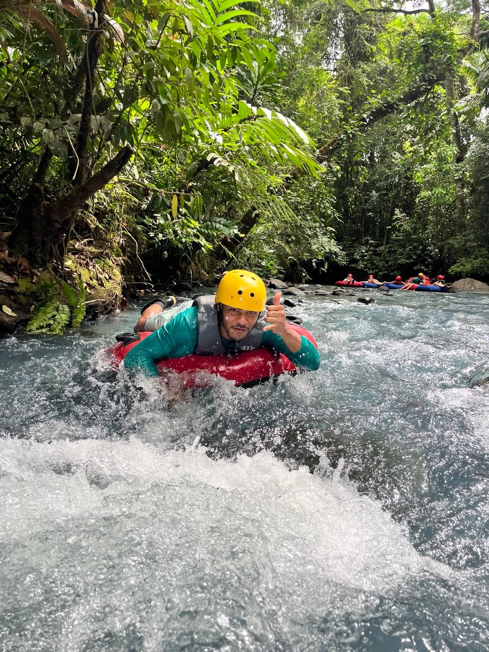 Tubing Rio Celeste in Superman Position